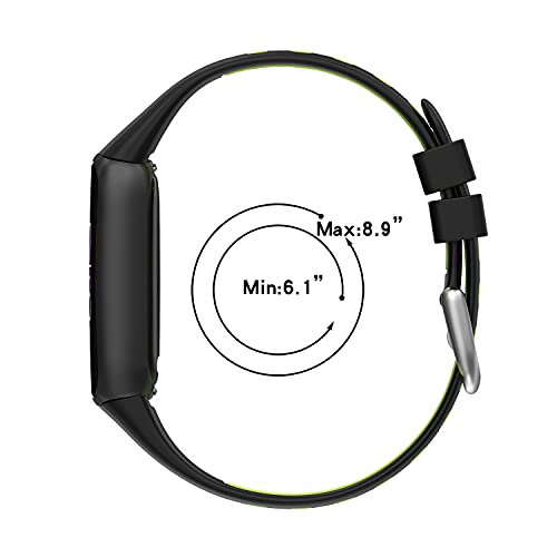 Eieuuk Watch Band Compatible With Fitbit Luxe/Luxe Se Smartwatch,Two-Tone Design Thin Soft Silicone Sport Strap Wristband Replacement For Fitbit Luxe/Luxe Se Women Men,Black Blue Afluxewbss711 #TOP5