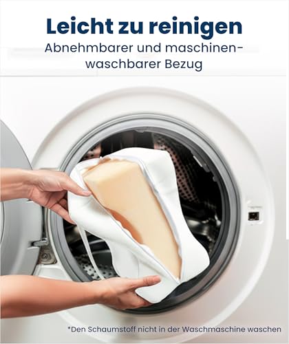 Everlasting Comfort Memory-Foam Kniekissen für Seitenschläfer, Kissen zur Entlastung bei Ischiasbeschwerden mit abnehmbarem Gurt, Beinkissen für Schlafausrichtung, Knie-, Rücken- & Hüftstütze