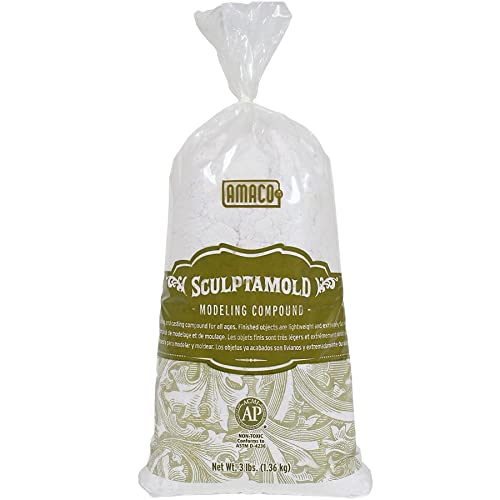 Amaco Sculptamold Modeling Compound, White, 3 Lbs. Per Bag, 2 Bags (Ama41821C-2) #TOP1