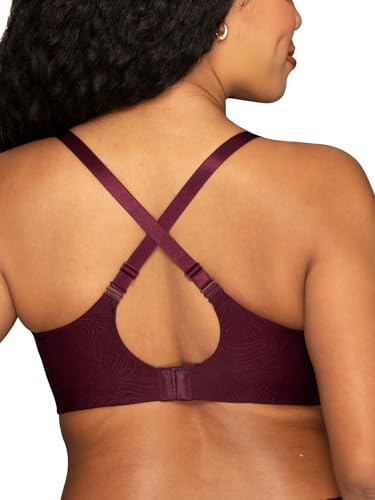 Vanity Fair Women's No Underwire Effortless Bra, Soft Wireless Support and Memory Foam Cups, S-3XL, Plus Size, Plum All Over Lace, Medium - image 4