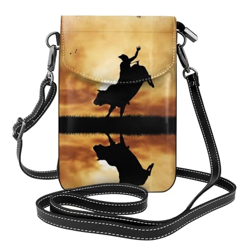 Sac à bandoulière en cuir au motif taureau au design unique
