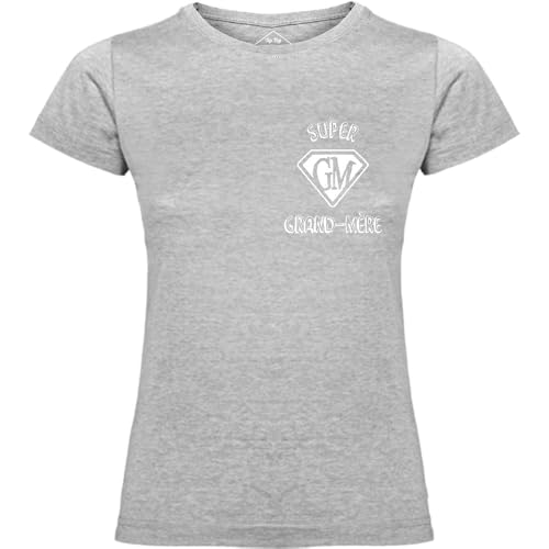 T-Shirt Femme Super Grand-mère Gris le vêtement tendre pour lui dire je t'aime