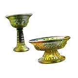 HOLIDYOYO 2stücke Hochfuß-opferschale Glas Buddhismus-Tasse Opferschale Buddhismus-zubehör Glas Buddhismus-Tasse Opferschale Buddhismus-zubehör