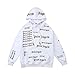 Keren PA Palm Letter Retro Classic - Sudadera con capucha para hombre y mujer blanco L