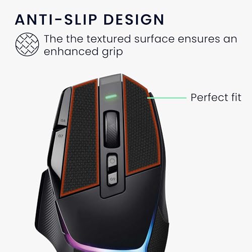 kwmobile Mouse Grip Tape Compatible with Logitech G502 X Plus Grip Tape - Non-Slip Faux Leather - Black by kwmobile - Image 4