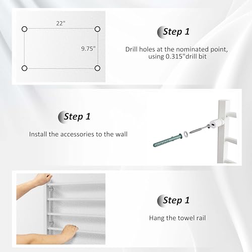 Linklife Towel Warmer 4-Bars Heated Towel Racks With Built-In Timer Temperature Multi-Level Adjustable, Wall Mounted Electric Towel Drying Rack,Matte White thumb #6