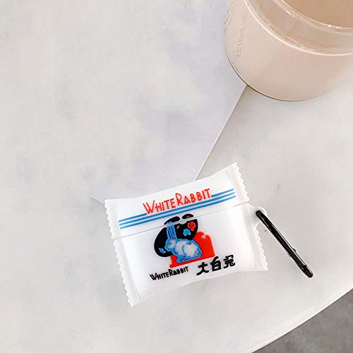 Ici-Rencontrer 3D Cute Fun Rabbit Pattern Candy Design Airpods Pro Case Creative Sweet Wireless Charging Headset Accessories Soft Silicone Anti-Scratch Protector With Hook #TOP1