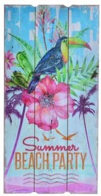 Cadre tableau bois oiseau exotique toucan 60x30 cm pour décoration murale