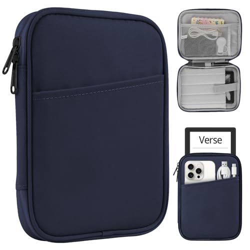 Image of HoYiXi Universal Sleeve Bag for 7-8 inch Tablet Fire HD 8 /Fire HD 8 Plus Compatible iPad mini (6th Gen) 8.3 inch 2021, iPad mini 5 /4 /3 /2 /1, Tab A8, 7 inch-8 inch inch Android Tablet Sleeve Case -Blue
