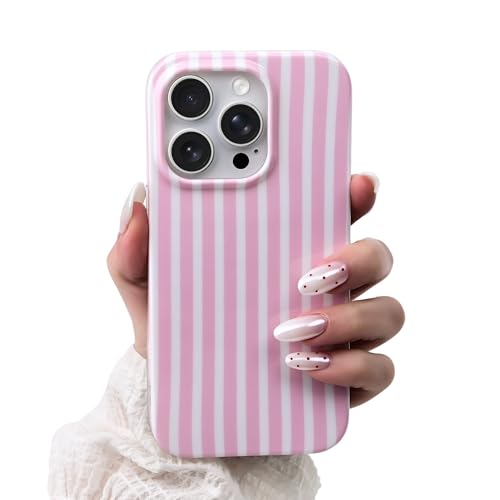 Coque antichoc iPhone 13 Pro en TPU souple protection intégrale élégante rose à rayures