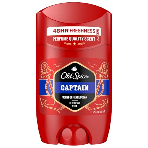 Old Spice Captain Men's Deodorant Stick 50ml, 24/7 Fressshhh With Daily Use, Long Lasting Perfume Quality Scent, Odour Protection, 0 percent Aluminium Salts, Invisible On Black & White