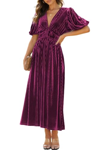 Image of Maxigerui Women's Velvet Maxi Dress Formal Dresses for Wedding Guest Dress