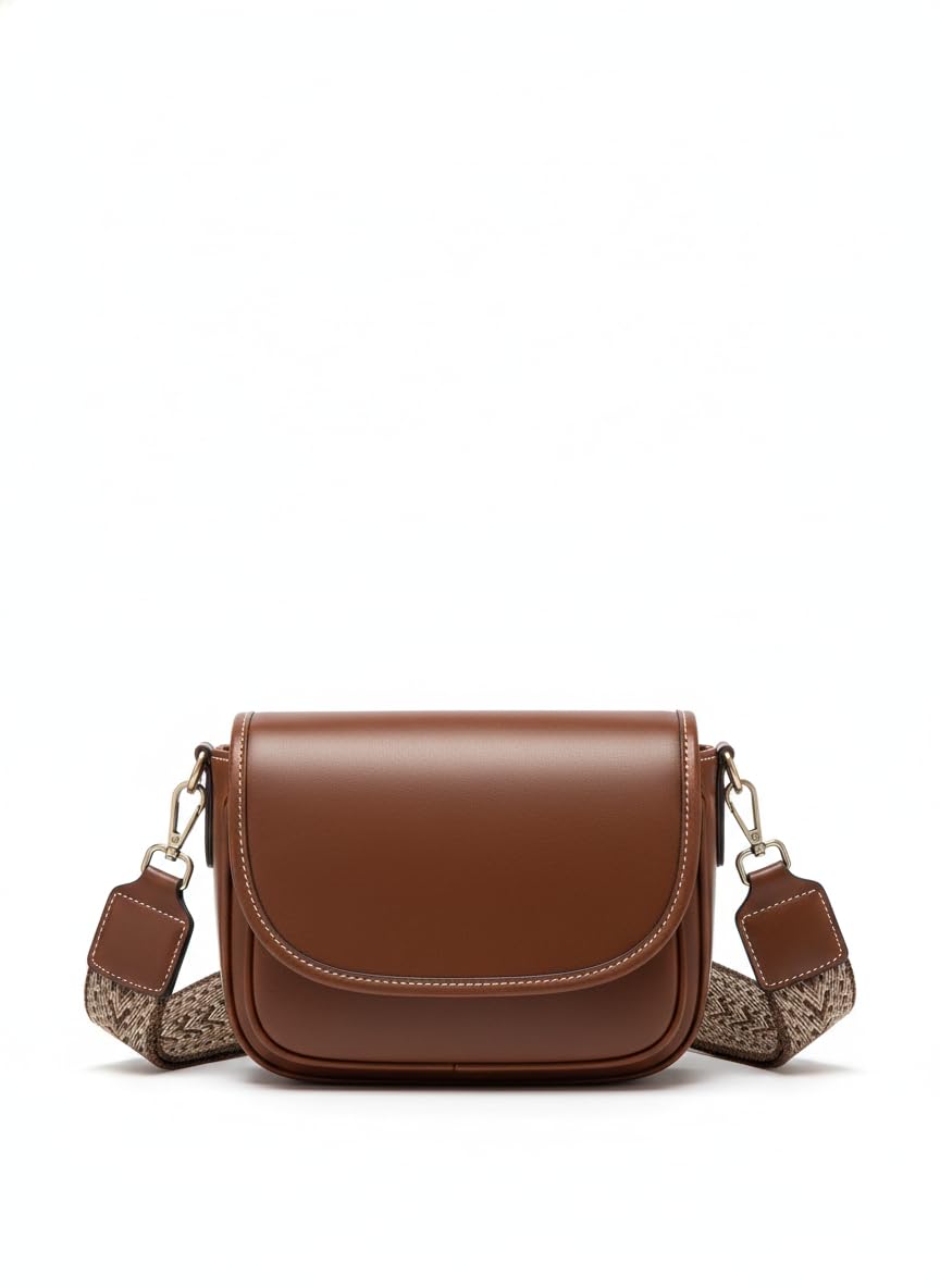 Classic Crossbody Bag for Women – PU Leather Sling Shoulder Purse with Wide Strap, Stylish Small Handbag for Daily Use, Office & Travel