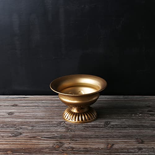 Philpety 2 Pcs Gold Vase For Flowers Classy Designed Metal Urn Planter For Centerpieces Wedding Galvanized Finish Flower Holder Vase For Living Room Home Decor, 3.94" H #TOP5
