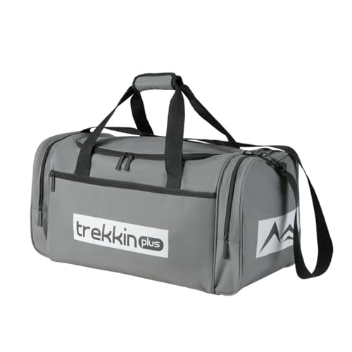 Men & Women Travel Duffle Bag-Waterproof Gym Bag with Shoe Compartment,Casual Weekender Overnight Bag for Sports (Grey)