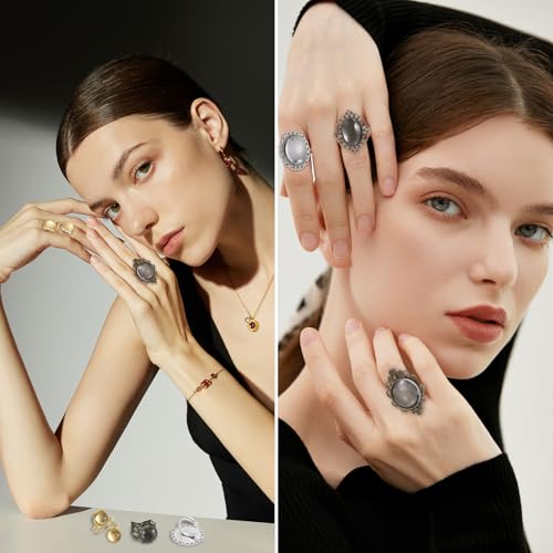 Anillo de cabujón ajustable con bases de bisel plano para diseños estables y cómodos 7