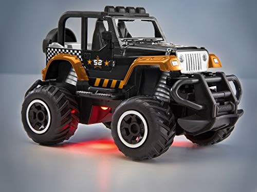 Revell 23492 RC Car SUV Jeep Wrangler Quarter Back Ferngesteuertes Auto, Schwarz/Orange, 14 cm