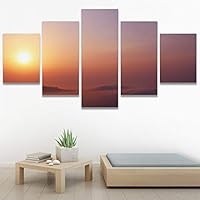 SIGNWIN 5 Panel Canvas Wall Art Colors of The Sky for Home Decorations Ready to Hang - 60