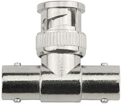 BGTXINGI 20Pcs BNC T Connector Coax Male Splitter Plug 1 Male to 2 Female Ports Nickel Plated Coupler Extension Coaxial Cable with Copper Pin for CCTV Security Camera Antena System