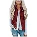 Produktbild Mingyun Damen Weste Winter Warm Fleeceweste Outdoor Casual Ärmellos Fleecejacke Revers Color Bedruckt Zip Up Cardigan Felljacke mit Taschen