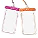 Waterproof Case, 2 Pack F-color Waterproof Phone Pouch Dry Bag for Skiing, Shower, Fishing, Protect iPhone 6S Plus SE, Samsung Galaxy S7 Edge, HTC, Up to 5.7 Inch Diagonal Orange Pink