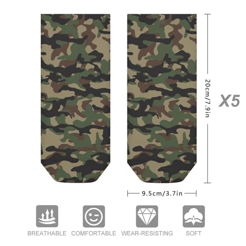 5 Pair Women's Ankle Socks - Novelty Casual Low Cut No Show Socks for Ladies & Girls - Breathable Funky Gift2