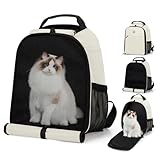 Pet Carrier Backpack for Small Cats and Dogs,Puppies,Comfortable Privacy Curtain Design,Suitable for Travel,Hiking,Outdoor Use,Beige,Up to 8 lbs