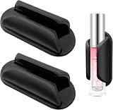 Sun Walker 2 PCS Car Lip Balm Holder, No Melt Silicone Vehicle Essential Lip Balm Holder, Self-Adhesive Dashboard Lipsticks Storage Organizer for Girls Women, Car Accessories (Black)
