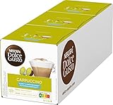 NESCAFÉ Dolce Gusto Cappuccino ungesüsst & fettarm, 48 Kaffeekapseln für 24 Portionen (100% Arabica, Cappuccino skinny & unsweetened), 3er Pack (3x16 Kapseln)