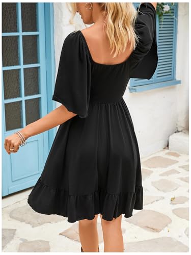 Image of BEAUDRM Women's Western Cowgirl Dress Floral Boho Mini Dresses Summer Flowy Sun Dress Country Vacation Outfits
