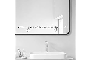 Inspiring Quotes You are Amazing Vinyl Mirror Sticker Wall Decal for Bathroom 17"x2" Black