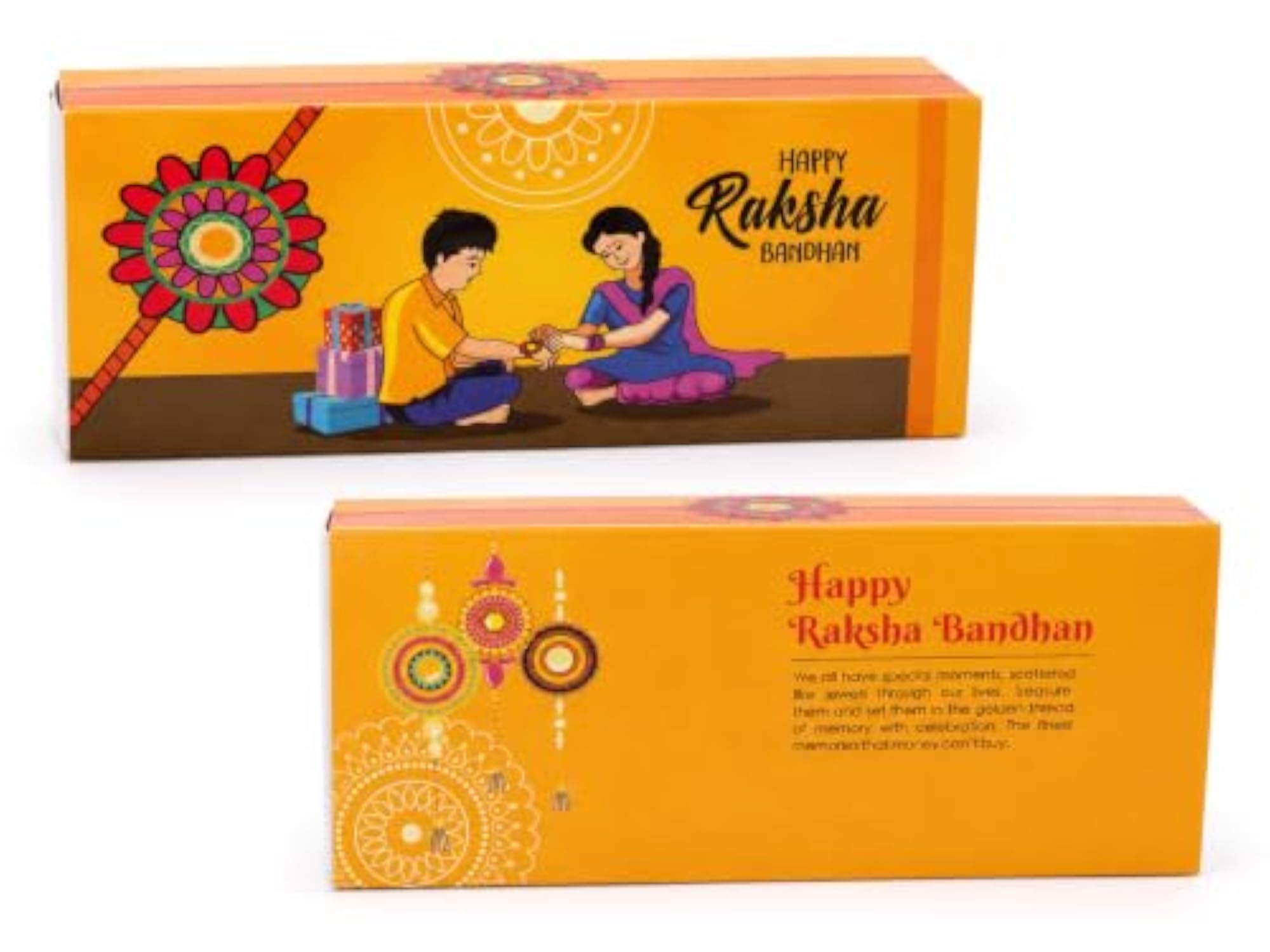 Handmade Peacock Rakhi for Brother with Gift Box & Smiley