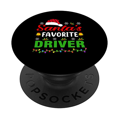 Santa's Favorite Driver Funny Christmas Driver Xmas PopSockets PopGrip Intercambiable