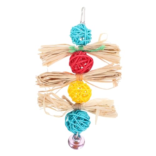 HANABASS 鳥の オカメインコのおもちゃ ねずみ オウム採餌フィーダー ハムスター ぶら下げ オウムの積み木 鳥かご ペット 恋人たち おもちゃの鳥 ケージ 鳥のおもちゃ ラフィア