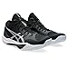 ASICS Men's Sky Elite FlyteFoam Mid Top 3 Volleyball Shoes, 12.5, Black/Pure Silver