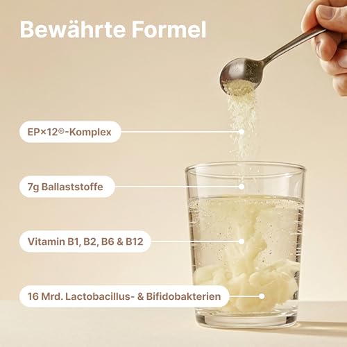 BRAINEFFECT DAILY GUT – Probiotisches Getränkepulver mit 16 Mrd. lebenden Bakterien & 7 g Ballaststoffen pro Portion, mit Vitamin B1, B2, B6 & B12, Zitronengeschmack – 240 g 3