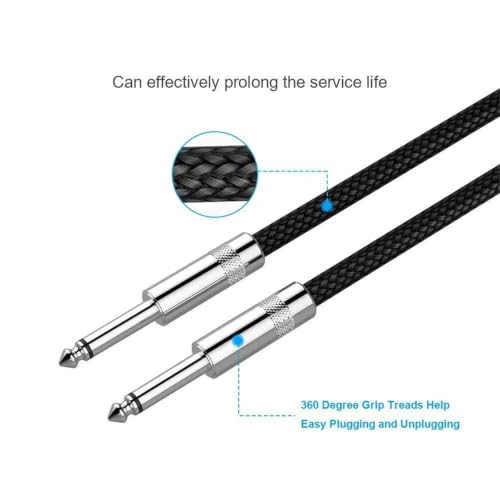 Cable de audio mono de 6.5 mm para ensayos en casa de guitarra y bajo eléctrico 6