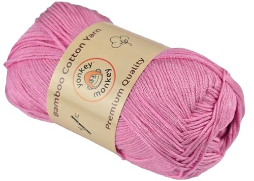 Image of 10-Pack of Yonkey Monkey 500 Grams Yarn - 70% Rayon derived from Bamboo, 30% Cotton - Imported - Pink 9025