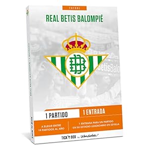 Tick&Box Caja Regalo, Real Betis Balompié, 1 Partido, 1 Entrada, Partido a Elegir Entre 19 Partidos al año, Idea Regalo Hombre, Regalo Cumpleaños