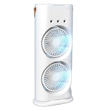 Ventilador Mini Ar Condicionado Umidificador 280 ML LED Climatizador Duplo Portátil Ajustável 3 Velocidades
