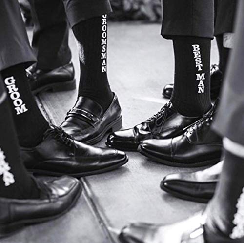 Calcetines divertidos de algodón Bestman para padrinos de boda 6
