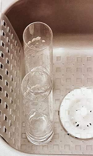 SET OF 2 - Clear Sink Mat Basin Protector, Perforated Design