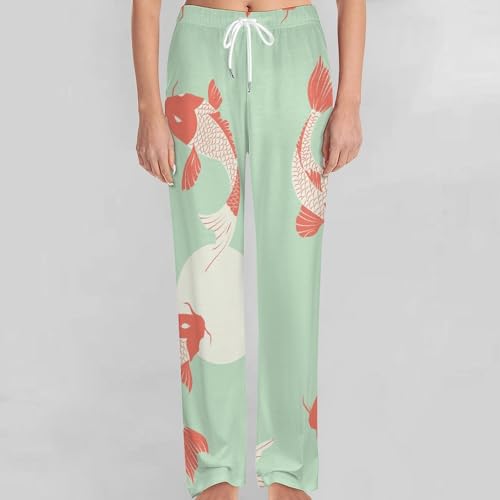 Poisson Rouge bas de pyjama long en taille S avec deux poches