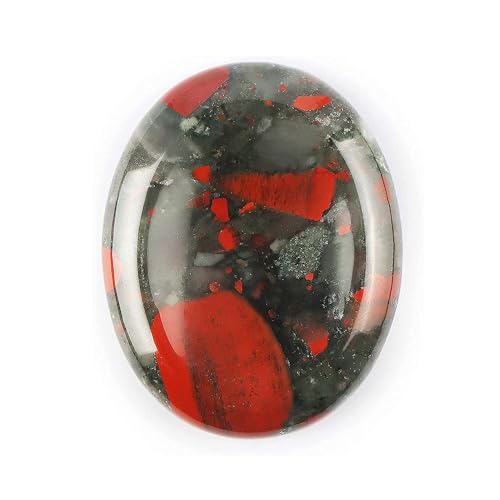 Piedras de Preocupación, Piedra para el Pulgar, Piedra de Preocupación para el Pulgar de Cristal, Piedra del Pulgar para Equilibrar Reiki, Terapia, Meditación (Bloodstone africana)