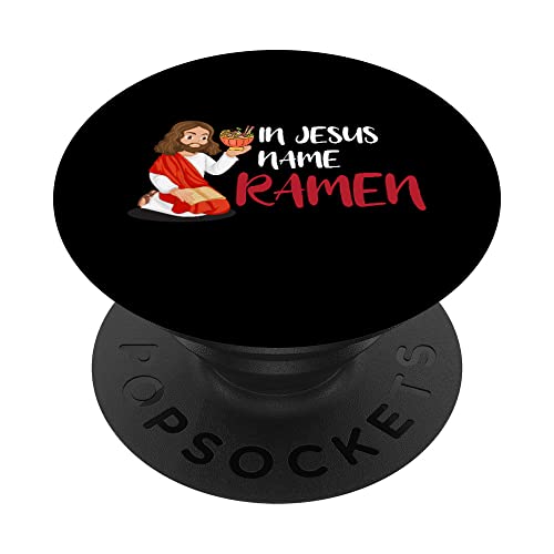 In Jesus Name Ramen Funny Japanese Food Christian PopSockets PopGrip Intercambiable