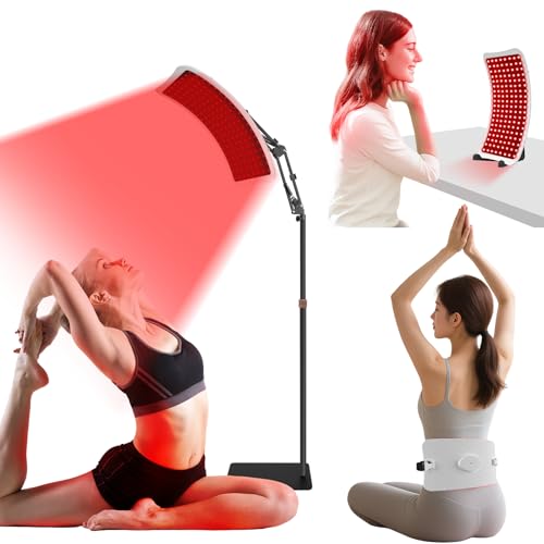 Image of Red Light Therapy Device - 660nm Red & 850nm Infrared LED Therapy Lamp for Face and Body, Versatile Design with Stand, Legs & Strap, Well-Made and Easy to Use(White)
