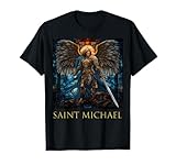 Saint Michael The Archangel Stained Glass T-Shirt