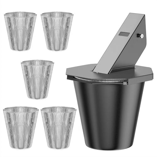 Cubo de grasa con tapa y silicona, bandeja de goteo de acero resistente con revestimiento resistente al calor, diseño de silicona a prueba de fugas, incluye 2 cubos de papel de aluminio, bandeja de