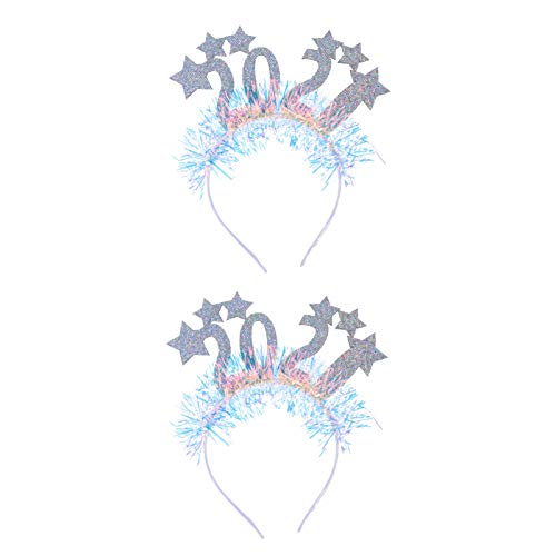 Faixa de cabelo Feastival 2021 2 peças Happy New Year 2021 New Years Véspera de Ano Novo para Mulher