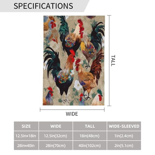 Drapeau de jardin coq double face grand format pour déco extérieure
